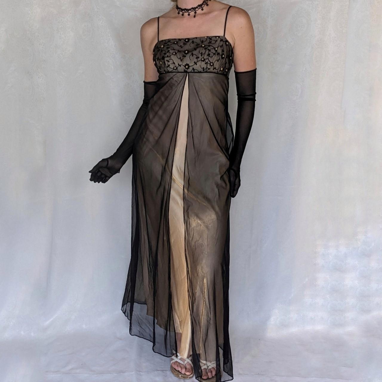 Black gold vintage fashion exquisite embroidery floral beaded long tulle satin ball gown birthday party dress evening dress prom dress gh3801