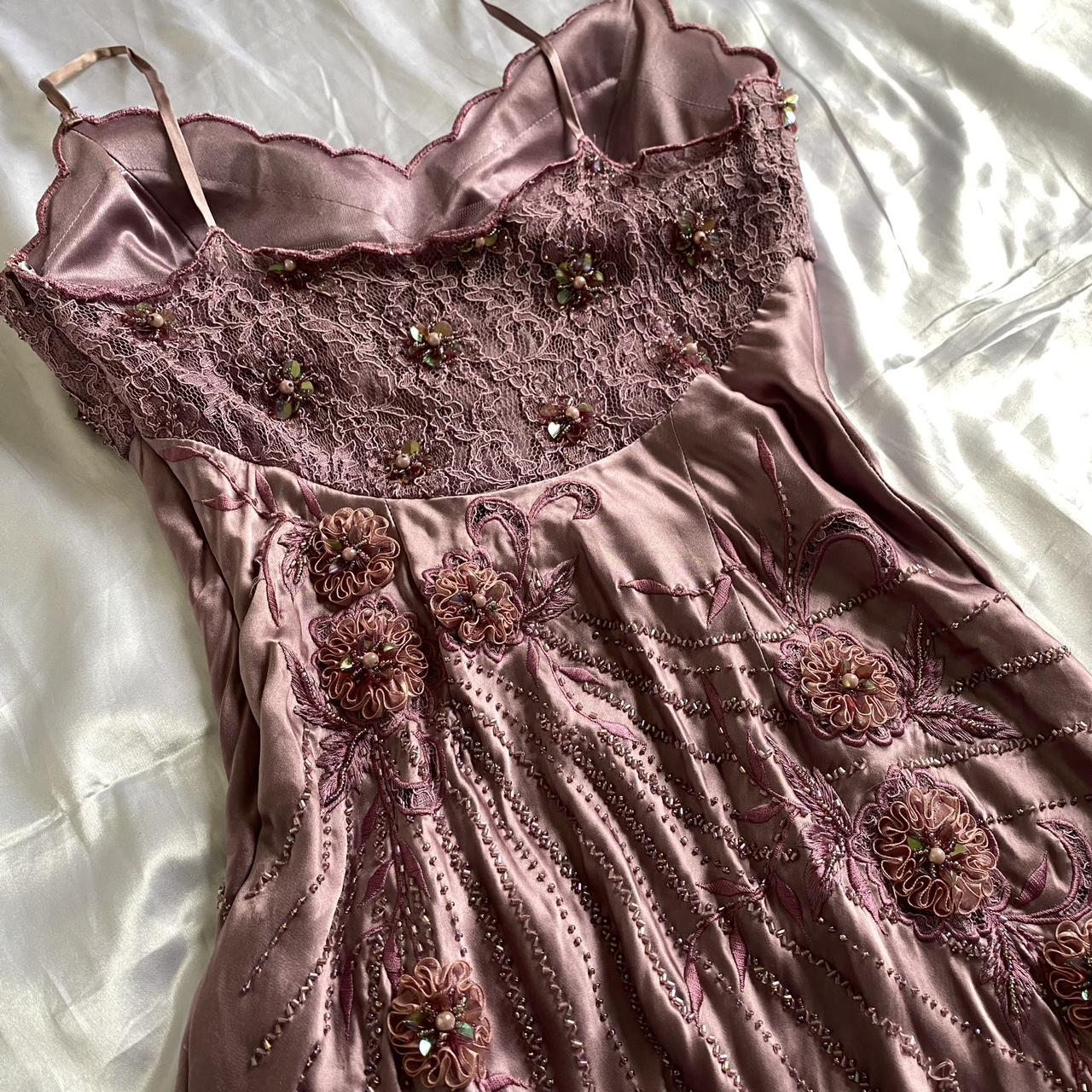 Pink Purple Retro Fashion Beautiful Dreamy Exquisite Floral Beaded Spaghetti Straps Short Mid-Length satin Prom Dress Evening Party Dress Prom Dress Homecoming Dress gh3756
