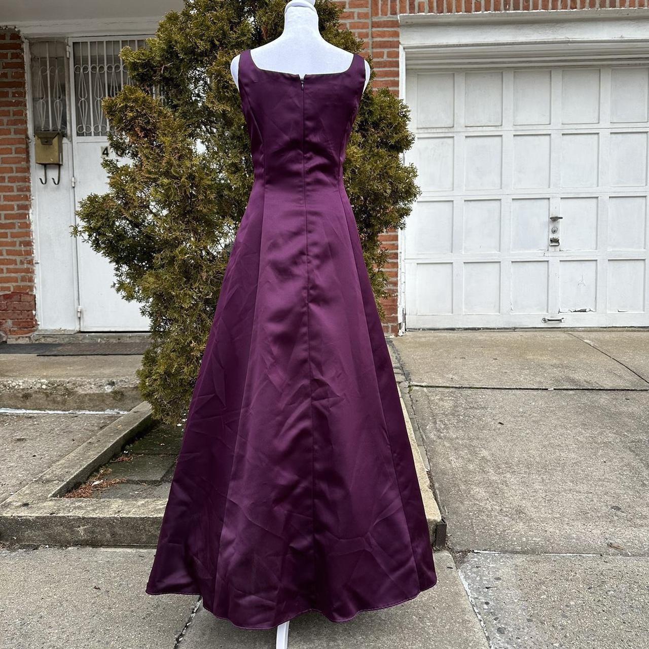 Robe de soirée longue en satin violet foncé, élégante et sophistiquée, style vintage, robe de bal, robe de fête d'anniversaire, robe de bal, robe de remise de diplôme, gh3888