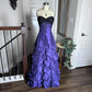 Girlhomeshops--Vintage Purple Delicate Beaded Long Satin Ball Gown gh5508