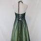 Green Vintage Ombre Floral Beaded Empire Waist Halter Long Chiffon Tulle prom dress Evening Gown Party Dress gh3606