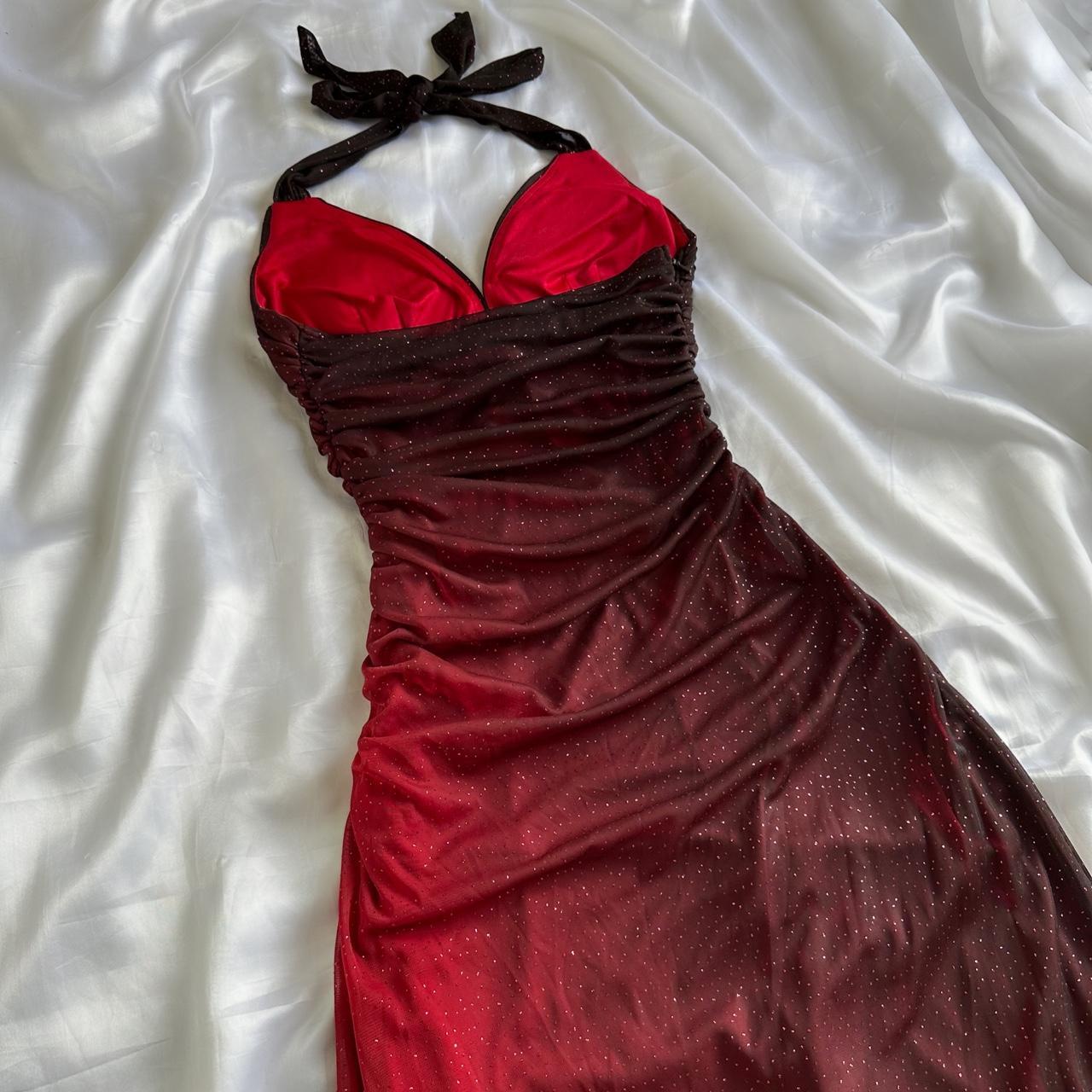 Burgundy shiny elegant strappy long tulle ball gown evening dress birthday party dress gh3900