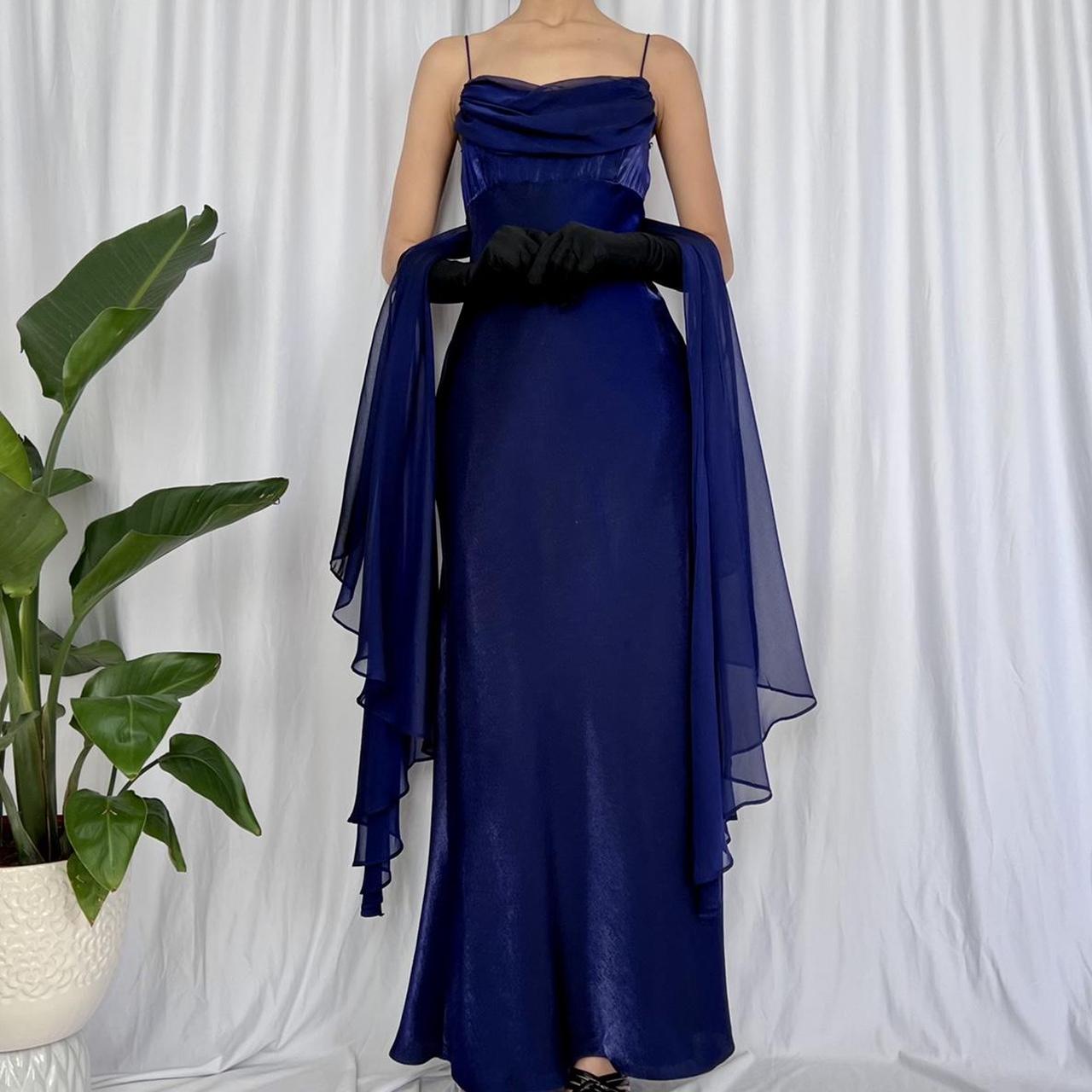 Moonlight blue fashion retro elegant exquisite beading long chiffon tulle ball gown evening dress party dress prom dress gh3710