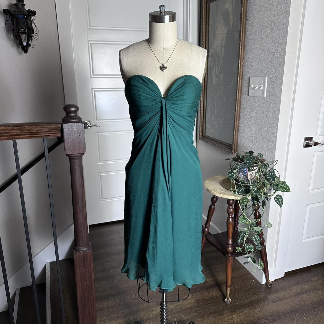 Girlhomeshops--Strapless green simple fashionable short satin formal homecoming dress gh5502