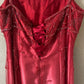 Robe de soirée longue en satin et tulle, rose, magnifique, vintage, élégante, exquise, perles, robe de bal, gh3933