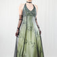 Green Vintage Ombre Floral Beaded Empire Waist Halter Long Chiffon Tulle prom dress Evening Gown Party Dress gh3606