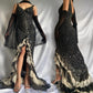 Black Sparkly Elegant Ruffled Tulle Long Sequin Ball Gown Prom Dress Evening Gown Party Dress gh3141