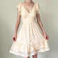 Cream/Yellow Homecoming Dress Lace Baby Doll Dress Ruffle Flowing Open Back Summer gh4595