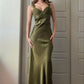 Olive Green Vintage Fashion Elegant Beading Bodycon Long Prom Gown Evening Dress Party Dress gh3459