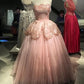 Pink Glitter Beading Elegant Long Tulle Ball Gown Evening Dress Graduation Dress gh3347