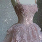 Robe de soirée longue en tulle rose à perles exquises gh4896