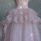 Robe de soirée longue en tulle rose à perles exquises gh4896