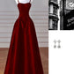 Black/Red/Navy Elegant Simple Fashion A-Line Satin Long Ball Gown Evening Dress Party Dress Prom Dress gh3573