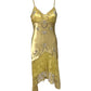 Gold Vintage Fashion Beaded Short Satin Homecoming Dress Birthday Party Dress gh4851