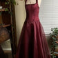 Burgundy red vintage elegant shiny beaded long tulle Prom Gown evening dress party dress gh3457