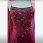 Burgundy Vintage Beaded Long Ball Gown Evening Dress Floor Length Party Dress with Scarf gh3059