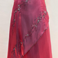 Burgundy Vintage Beaded Long Ball Gown Evening Dress Floor Length Party Dress with Scarf gh3059