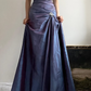 Lila glänzendes Vintage elegantes langes Satin Ballkleid Abendkleid gh3375