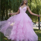 Robe de soirée longue et élégante en tulle rose à la mode, robe de bal, robe de remise de diplôme, robe de cérémonie de passage à l'âge adulte gh3352