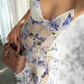 Blue Charming Floral A-Line Spaghetti Strap Long Ball Gown Party Dress Evening Gown gh3009