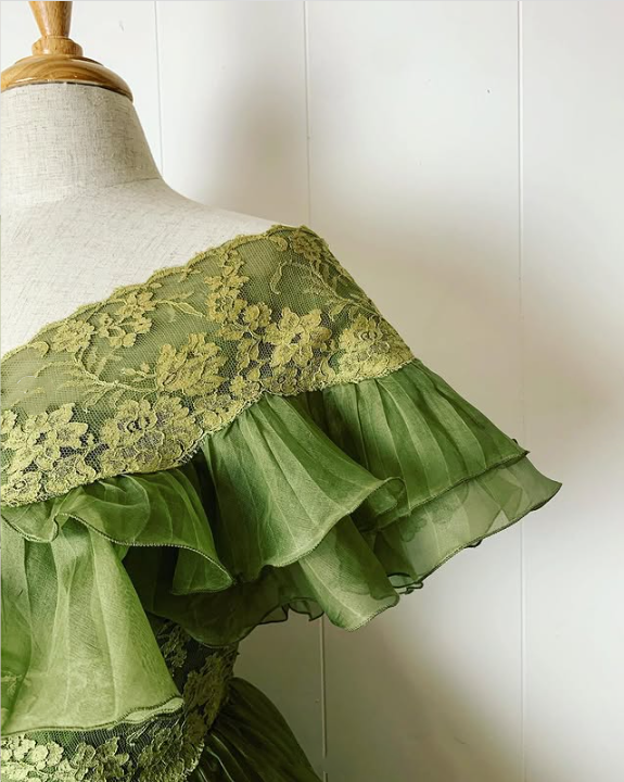 Green sweet and cute exquisite lace long tulle prom dress evening dress birthday party dress homecoming dress gh3539
