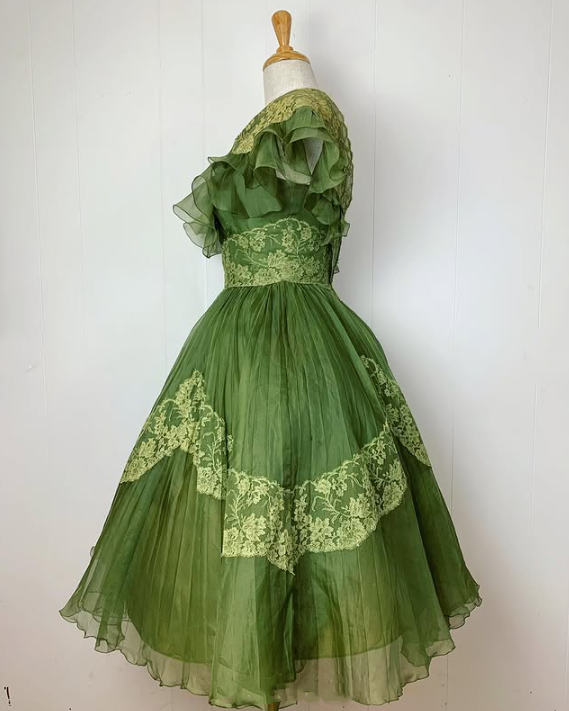 Green sweet and cute exquisite lace long tulle prom dress evening dress birthday party dress homecoming dress gh3539