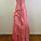 Robe de soirée longue en satin rose, magnifique, scintillante, exquise et délicate, avec perles, gh3584