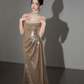 Gold Gorgeous Fashion Elegant Exquisite Beaded Long Sequin Mermaid Slim Ball Gown Evening Dress gh3422