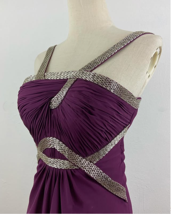 Purple Charming Simple Fashion Ruffle Elegant Strap Long Chiffon Tulle Ball Gown Evening Dress Party Dress Prom Dress Bridesmaid Dress gh3622