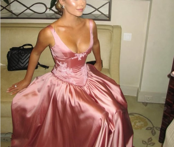 Robe de soirée longue en satin rose, élégante, style rétro, col rond, coupe trapèze, bretelles spaghetti, robe de demoiselle d'honneur, robe de fête d'anniversaire, gh3717