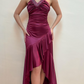 Purple Fashion Elegant Fairy Exquisite Beaded Suspender Long Satin Ruffle Ball Gown Evening Dress Birthday Party Dress Prom Dress gh3759