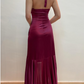 Purple Fashion Elegant Fairy Exquisite Beaded Suspender Long Satin Ruffle Ball Gown Evening Dress Birthday Party Dress Prom Dress gh3759