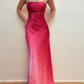 Pink Fashion Gradient Elegant Fairy Exquisite Beading Spaghetti Strap Long Satin Ball Gown Evening Dress Birthday Party Dress Prom Dress gh3760