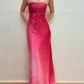 Pink Fashion Gradient Elegant Fairy Exquisite Beading Spaghetti Strap Long Satin Ball Gown Evening Dress Birthday Party Dress Prom Dress gh3760