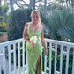 Green Fashion Elegant Spaghetti Straps Long Slit Sexy Satin Ball Gown Evening Dress Wedding Guest Birthday Party Dress Prom Dress gh3763