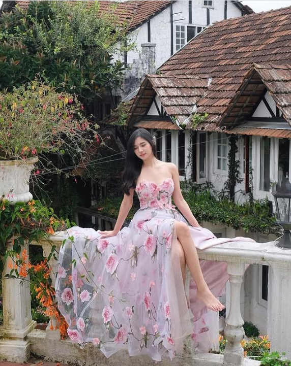 Pink Fashion Elegant Floral Long Chiffon Ball Gown Evening Dress Wedding Guest Party Dress Prom Dress gh3770