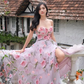 Pink Fashion Elegant Floral Long Chiffon Ball Gown Evening Dress Wedding Guest Party Dress Prom Dress gh3770