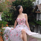 Pink Fashion Elegant Floral Long Chiffon Ball Gown Evening Dress Wedding Guest Party Dress Prom Dress gh3770