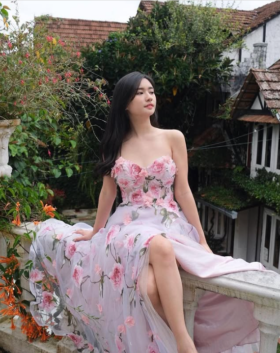 Pink Fashion Elegant Floral Long Chiffon Ball Gown Evening Dress Wedding Guest Party Dress Prom Dress gh3770