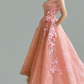 Off Shoulder Sweetheart 3D Flower Pleats Lace Pocket Tulle Prom Dresses Formal Wedding Party Gowns  gh2189