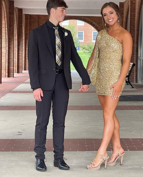 Gold Sequin One-Sleeve Short Homecoming Dress  gh1782