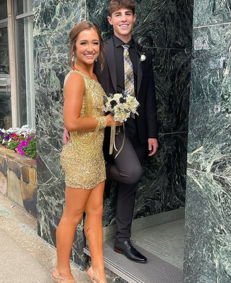 Gold Sequin One-Sleeve Short Homecoming Dress  gh1782