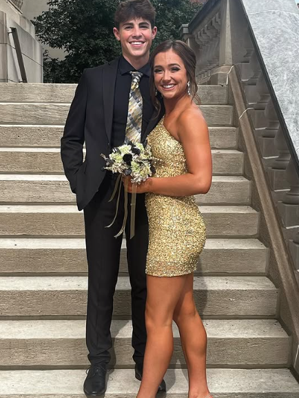 Gold Sequin One-Sleeve Short Homecoming Dress  gh1782