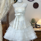 White Beaded Short Chiffon Homecoming Dress Prom Dress Birthday Party Dress Evening Dress gh4699