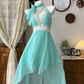 Mint Green Fashion Elegant Short/Long Chiffon Homecoming Dress Prom Dress Birthday Party Dress Evening Dress gh4698