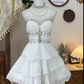 White Beaded Short Chiffon Homecoming Dress Party Dress Prom Dress gh4701