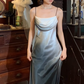 Black and white fashion gradient simple cut design long satin elegant ball gown evening dress wedding guest party dress gh4730