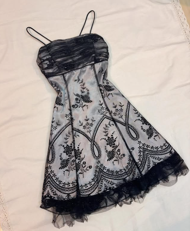 Y2K Schwarz Grau Ballkleid Homecoming Kleid Gothic Kleid Feenkleid gh4600