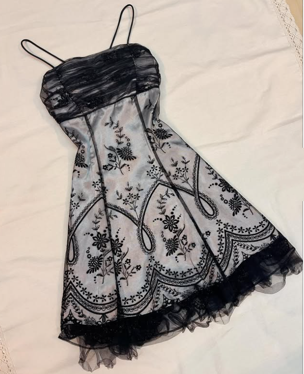 Y2K Schwarz Grau Ballkleid Homecoming Kleid Gothic Kleid Feenkleid gh4600