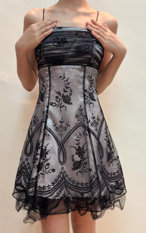 Y2K Schwarz Grau Ballkleid Homecoming Kleid Gothic Kleid Feenkleid gh4600